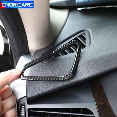 Carbon Fiber Style Car Dashboard Air Conditioning Outlet Frame Decoration Cover Trim ABS For BMW X5 F15 X6 F16 2014-18 LHD