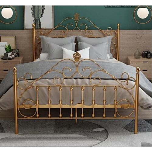 European style light luxury iron bed double iron bed single 1.2m 1.5m 1.8m INS princess web celebrity iron frame bed