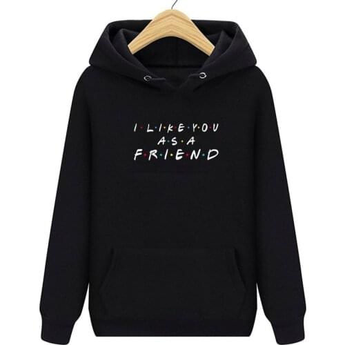 Tops Mens Clothing Black FRIENDS Printing Oversized Gothic Harajuku Hoodies Streetwear Sweatshirts Casual