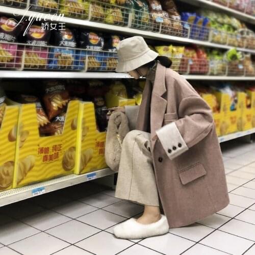 Womens Jacket Female Wool Coat Korean Vintage Blazer Women Clothes 2020 Korean Blazers and Jackets Outwear OL Suit Tops ZT2327