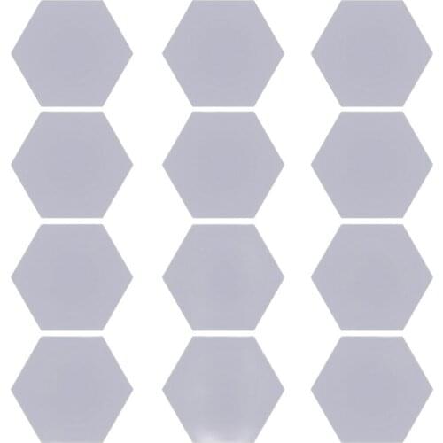 12 Pack Set Hexagon Acoustic Absorption Panel Board Polyester Fiber Felt Soundproofing Insulation Pads Beveled Edges Tiles