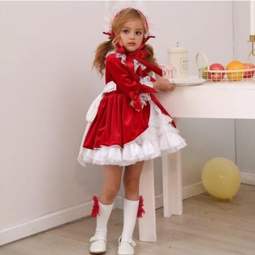4 PCS Spanish baby dresses Girls Party Dress 2 Years Baby Girl Birthday Dress Autumn Winter Christmas New Year Little Kids Dress