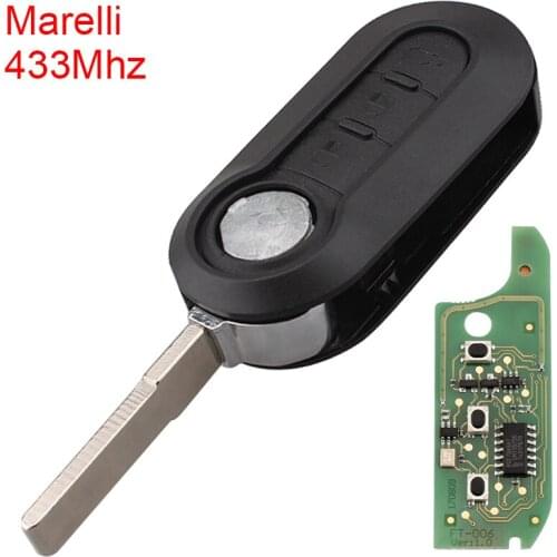 433Mhz 3 Button Remote Car Key ID46 Chip and SIP22 Blade Keyless Entry Transmitter for FIAT 500L 500L MPV Bravo Ducato 2009-2016