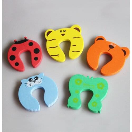 5PCS Baby prevention hand security door card infant child home security protection product plastic lock cute cartoon design soft