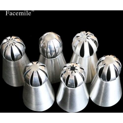 6PCS Bakeware Sphere Ball Stainless Steel Icing Piping Nozzles Pastry Tip Gift Fondant Cupcake Buttercream DIY Baking Tool 53035