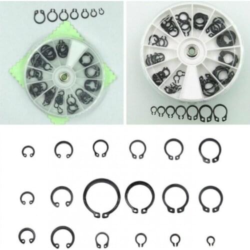 70Pcs Internal External Retaining Circlips E-clip Washers Snap Retaining Ring Carbon Steel Assortment Kit