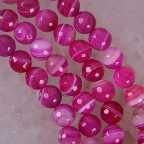 8MM Red Veins Carnelian Faceted Loose Beads 15 Inch Jewelry Making D102