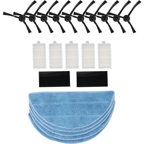 10x side Brush+5x hepa Filter+5xMop Cloth+5xmagic paste accessories for ilife v5s ilife v5 pro x5 V5 V3 V50 vacuum cleaner parts