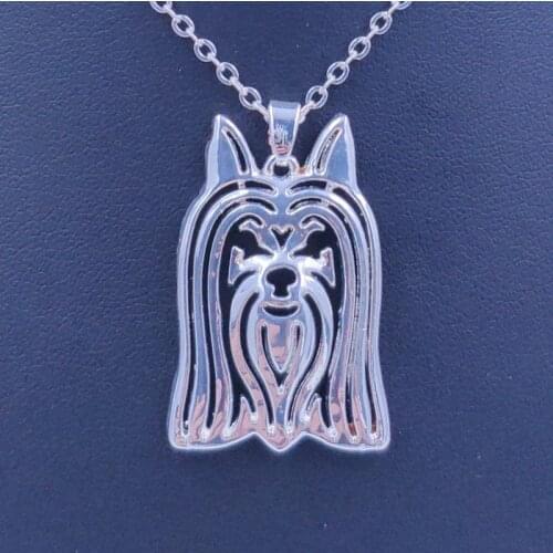 Australian Silky Terrier Cute Dog Animal Pendant Necklace Gold Silver Plated Jewelry For Women Male Female Cute AKC N181