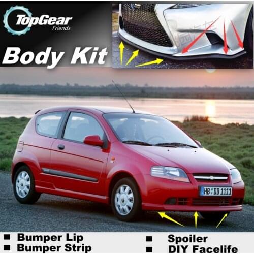 Bumper Lip Lips For Chevrolet Kalos / Top Gear Shop Spoiler For Car Tuning / TOPGEAR Body Kit + Strip
