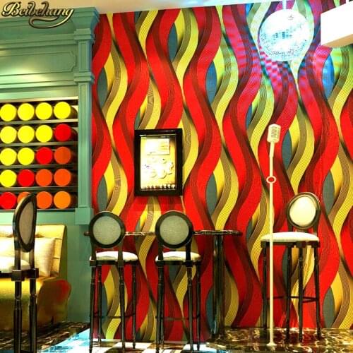 Beibehang KTV flash theme box bar 3d wavy personality background wall gold foil gold reflective wallpaper papel de parede
