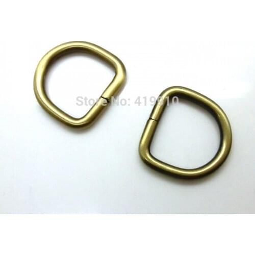 Free Shipping-10Pcs Antique Bronze Unwelded Leather Bags Metal D Ring 35mmx35mm(Inside :25x25mm ) Connect Buckle J1289