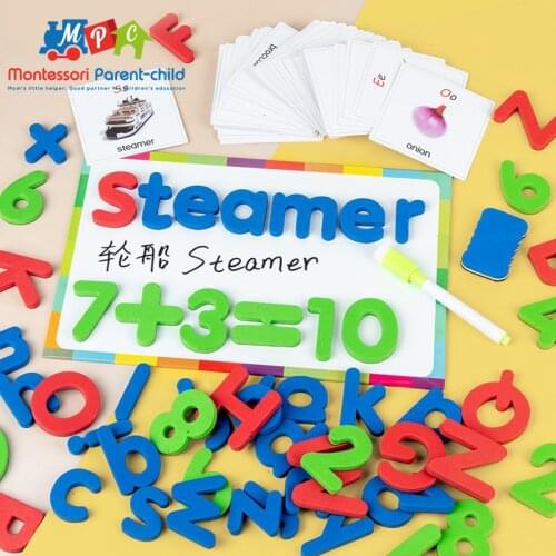 Magnetic Alphabet Uppercase Lowercase Foam Alphanumeric Education Stickers Puzzle Toys Word Early Spelling Learning O3X7
