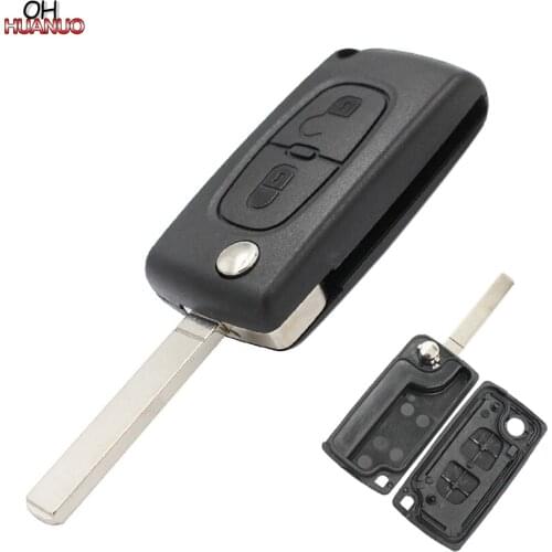 2 Button Flip Remote Car Key Shell Case VA2 Uncut Blade For Citroen C2 C3 C4 C5 C6 C8 Xsara Picasso NO Battery Holder