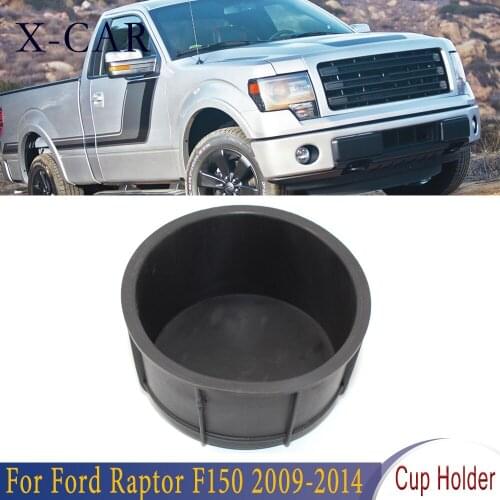 X-CAR Rear Center Console Cup Holders Rubber Insert Water Cup Holder Black For Ford Raptor F150 2009 2010 2011-2014 9L3Z1513562B