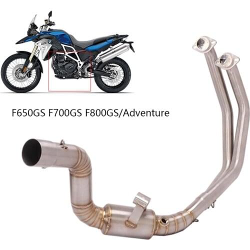 For BMW F650GS F700GS F800GS/Adventure Exhaust Pipe Motorcycle Header Collector Slip On Stock Muffler Escape Stainless Steel