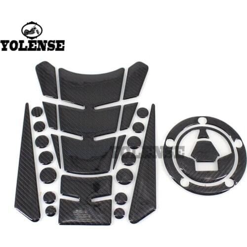 For Kawasaki Ninja ZX-6R ZX6R 07-13 ZX-10R 06-13 ZX-14/ZZR Motorcycle Carbon Fiber Fuel Gas Tank Cap Pad Protector Sticker Decal