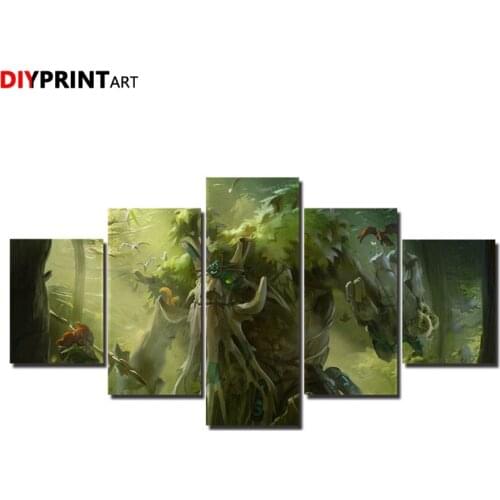 DOTA2 Enchantress Treant Protector 5 Pieces Wall Painting Canvas Paintings for Bedroom Decoration A1537
