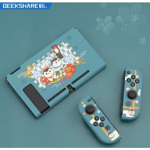 Geekshare Nintendo Switch Case Split Shell Cards Guardian Dog Cartoon Fairy League Hard Cover Back Girp Shell For NS Accessories