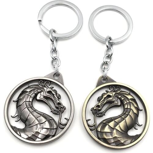 Gragon Hot Game Mortal Kombat Keychain Metal Key Rings For Bag/Car Key Accessory Wholesale 10pcs/lot Size 4.5*4.5cm