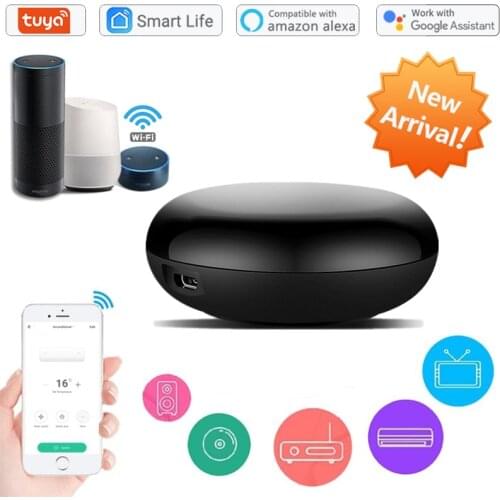 Tuya WiFi Smart Home IR Remote 360° 10m Voice Control Alexa Google Home Works With TV Air Conditioning Appliances Smart Life App