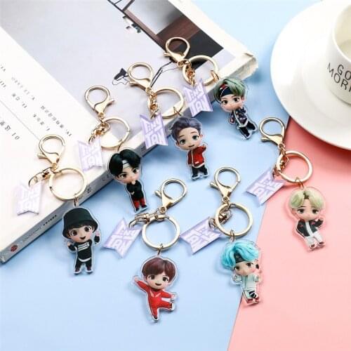 Kpop Bangtan Boys Tinytan The Same Acrylic Keychain Key Ring Bag Pendant Key Tings Gifts