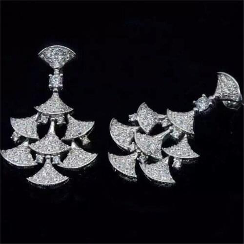 Lyb08 Luxury Wedding&Party Jewelry for Women, Fashion cute&sweet AAA CZ fancy stones crystal shinning long drop tassel dab