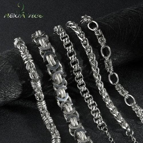 Nextvance Men Bracelet Stainless Steel Power Locomotive Chain Motorcycle Bracelets On Hand Unisex Wrist Wholesale Jewelry Gift