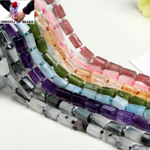 OMH Wholesale JD243 8*11mm Natural Jewelry DIY Making Bracelet Necklace Natural AAA Crystal Lapis Moonstone Loose Spacer Beads