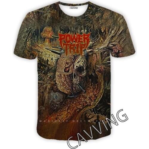 CAVVING 3D Printed POWER TRIP Band Casual T-shirts Hip Hop T Shirts Harajuku Styles Tops Clothing for Men/women
