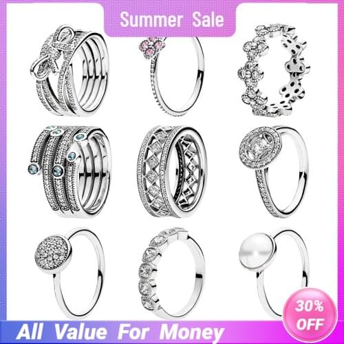 PRETAR JEWELRY Rings With Crystals