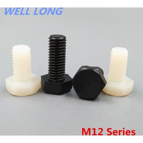 Hexagonal Nylon Screw Bolt White Plastic Screw Hexagon Bolt Plastic Screw, M12 Series