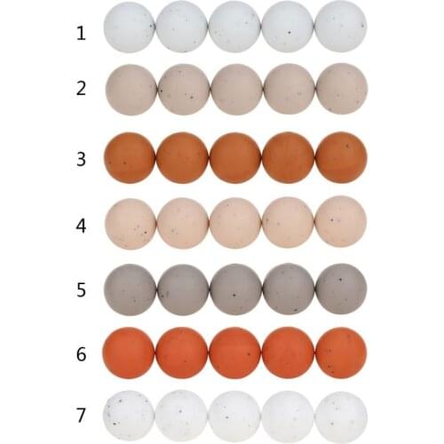 15mm 20pcs/lot Silicone Loose Beads Safe Teether Round Baby Teething Beads DIY Chewable Pacifier Chain Baby Products