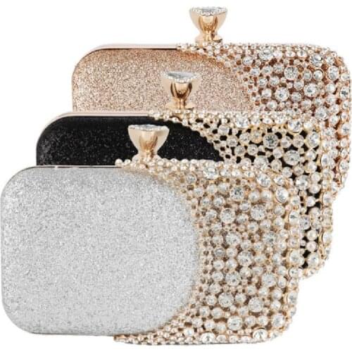 Diamond-encrusted Dinner Bag New Style Ladies Handbag Diamond-encrusted Dinner Bag Fashion cocktail party delicate small bag