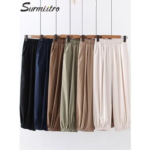 SURMIITRO Women's Trousers Harem Pants