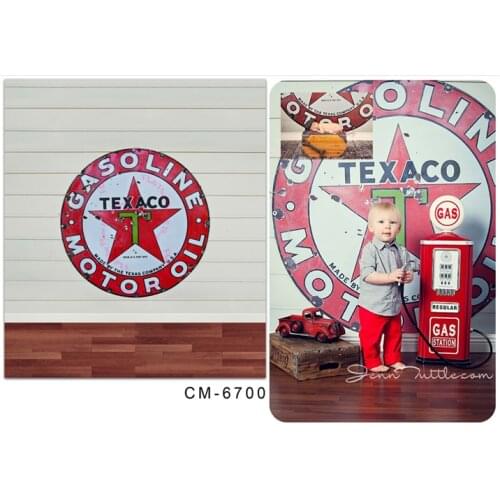 TR 8x8FT Indoor Light Beige Wooden Wall Texaco Gasoline Motor Oil Logo Custom Photo Backdrops Studio Backgrounds Vinyl 2.5x2.5m