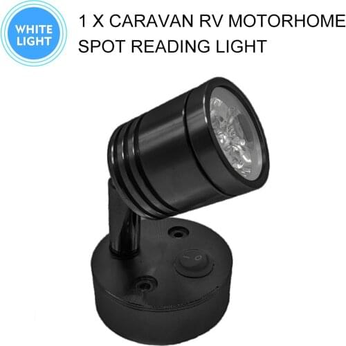 Rotatable 12V 3W LED Spotlight 300LM Reading Light Caravan Boat Interior Lamp RV Camper Accessories For Car Bus Van Lorry