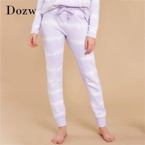 Women Striped Print Jogger Pants 2020 Casual Long Pencil Trousers Female Drawstring High Waist Sweatpants Pantalones