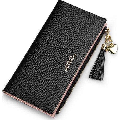 2020 Tassel Wallet Women Long Cute Wallet Leather Tassel Women Wallets Zipper Portefeuille Female Purse Clutch Cartera Mujer