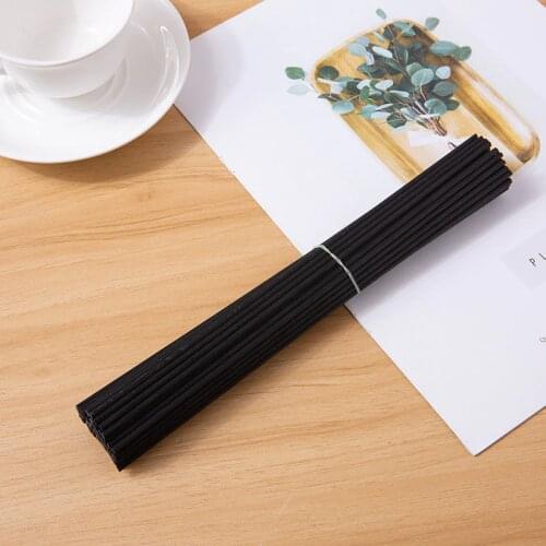 100PCS 20cmx3mm Black Fiber Rattan Sticks Fragrance Oil Diffuser Sticks for Home Decoration Air Freshener