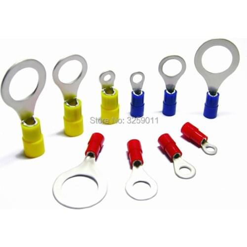 1000PCS Suyep 22 - 16 AWG Gauge M4 M8 M10 RV1.25-3 Ring Electrical Insulated Quick Splice Crimp Terminals Connectors Type TO-JTK