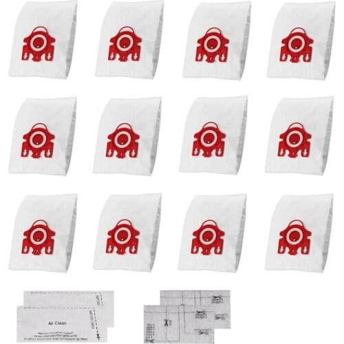 12Pcs Replacement Vacuum Cleaner Dust Bags,Fit for Miele FJM Series S3,S2,S5Series Vacuum Cleaner