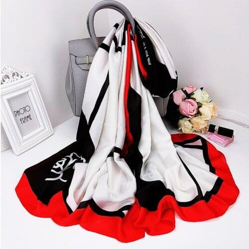 2021 Dustproof Bandana New 180X90CM Shawl Fashion High-Grade Beach Towel Korean Print Scarves Summer Sunscreen Colour Silk Scarf