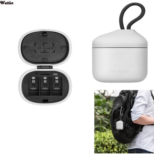 3 in 1 Storage Box Battery Charger Dock Card Reading For GoPro Hero 5 6 7 8 Black For 3 Batteries Charging Stand Case Box