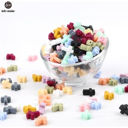 Lets Make 30pc Silicone Beads Cross Cartoon Teething Tiny Rodent Baby Teether Baby Toys Accessories For Rattle Silicone Teether