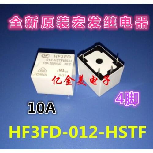5pcs HF3FD-012-HSTF Relay 4-pin 12V 10A HF3FA-012-HTF HSF