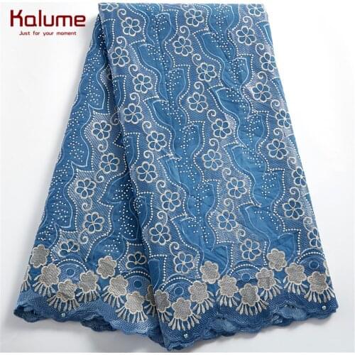 Kalume African Cotton Lace Fabric 2021 High Quality Diy Swiss Voile In Switzerland 5 Yard Nigerian Lace Fabric For Dress F2419