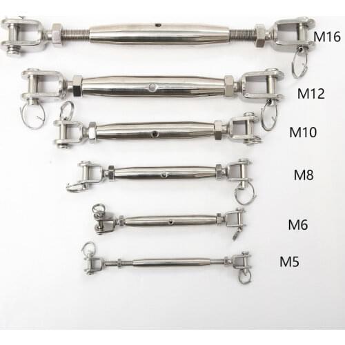 Free shipping Wholesales rigging hardware M5 jaw and jaw stainless steel 304 close body type turnbuckles
