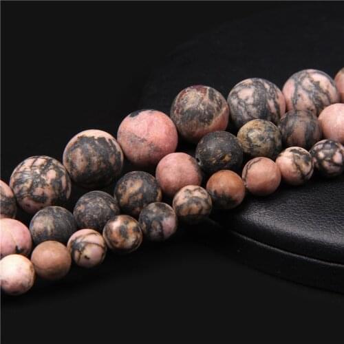 Factory Price Natural Stone Frost Rhodonite Beads Loose 15" Strand 4 6 8 10 12 MM Pick Size For Jewelry Making Bracelet Necklace