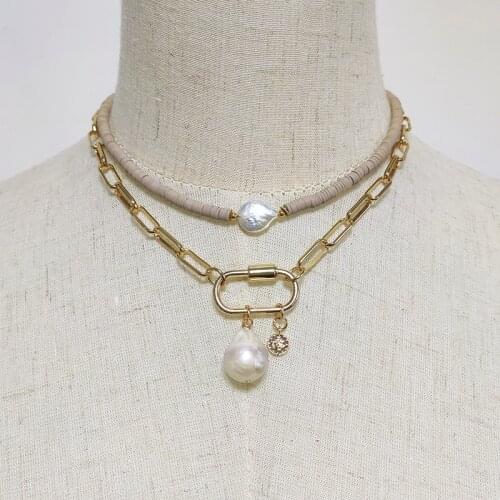 High quality natural pearl pendant necklace goth цепочка collier femme 2020 fashion цепочка с кулоном Steampunk bijoux gift